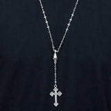 Rosary w/MB Cross Chain, Skull and Small Traditional Cross