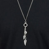 24'' Fine Curb Link Necklace w/5'' Double Wing Drops