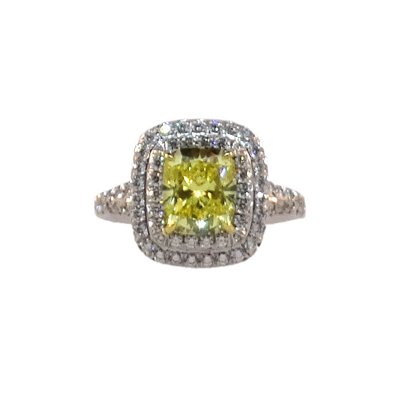 Tiffany & Co. Soleste Yellow Diamond Engagement Ring in 18k Gold & Platinum  1.98, myGemma, QA