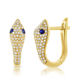 Diamond & Sapphire Snake Earrings