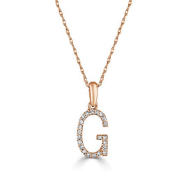 Rose Gold & Diamond “G” Pendant