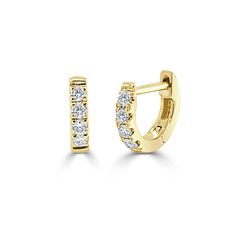 Diamond Tiny Huggie Earrings