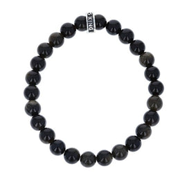 King Baby - 8mm Obsidian Beads Bracelet w/Logo
