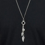 King Baby - 24'' Fine Curb Link Necklace w/5'' Double Wing Drops