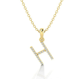 Yellow Gold & Diamond “H” Pendant