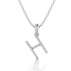 White Gold & Diamond “H” Pendant