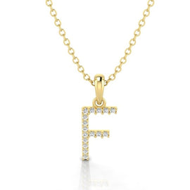 Yellow Gold & Diamond “F” Pendant