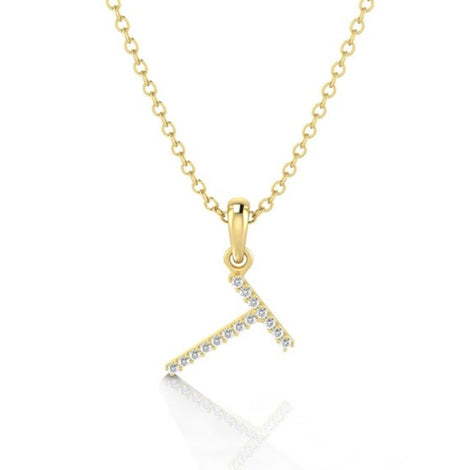 Yellow Gold & Diamond “T” Pendant