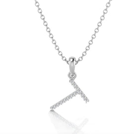 White Gold & Diamond “T” Pendant