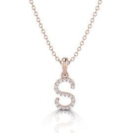 Rose Gold & Diamond “S” Pendant