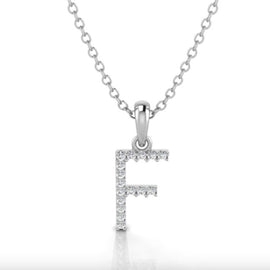 White Gold & Diamond “F” Pendant