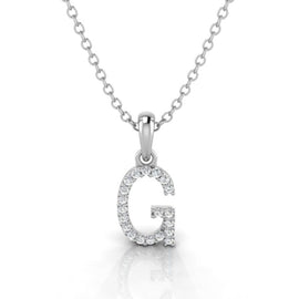 White Gold & Diamond “G” Pendant