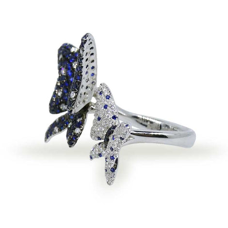 Diamond and Sapphire Butterfly Ring