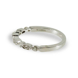 White Gold Diamond Sequence Ring