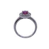 18KT W/G Pink Sapphire & Diamond Cluster Ring