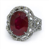 Dena Kemp Oval Ruby and Diamond Ring