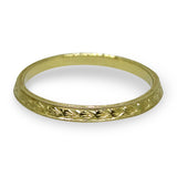 Engraved Gold Angle Band by Jolie
