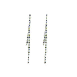 18KT W/G  Diamond Stiletto Earrings