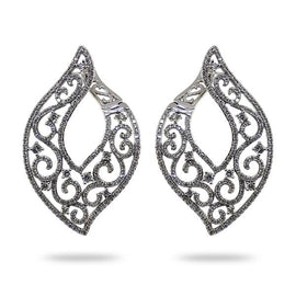 Ornate W/G Diamond Earrings