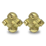 18kt Yellow Gold Geometric Design Earrings