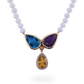 Multigem Pearl Necklace