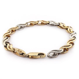 14KT Gold Bracelet Swirl Link