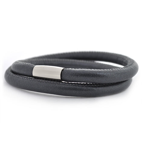 Grey Leather Bracelet