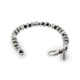 Silver Spiral and Black Leather Bracelet
