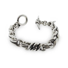 Silver Heavy Round Chain Link Bracelet