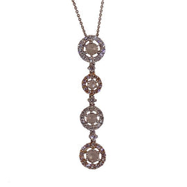 18KT W/G R/G PINK & WHITE DIAMOND NECKLACE