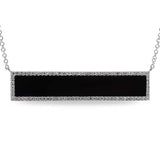 Diamond and Black Onyx Bar Necklace