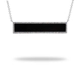 Diamond and Black Onyx Bar Necklace