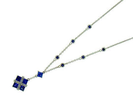 18KT W/G Sapphire & Diamond Necklace