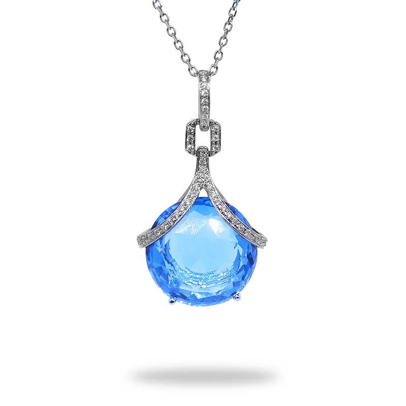 Blue Topaz and Diamonds Necklace – The Jewelry Store