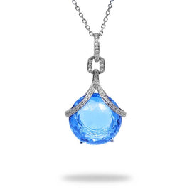 Blue Topaz and Diamonds Necklace