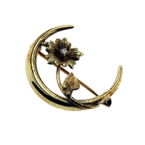 Crescent Flower Brooch