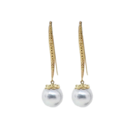 18KT "Kristi" Earrings with 15mm South Sea Pearls Designed by OVII