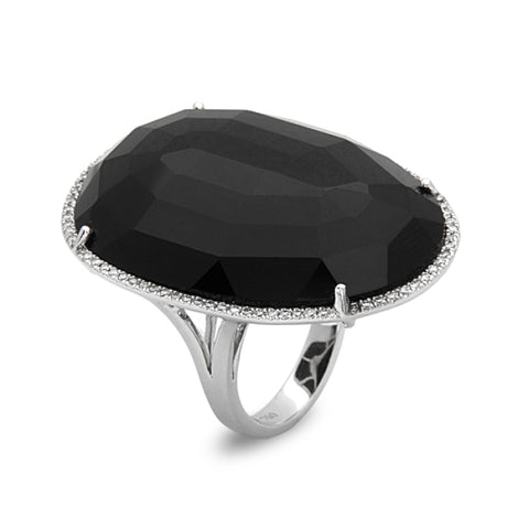 Black Quartz Statement Ring