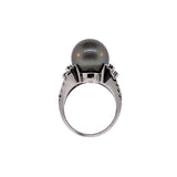 14kt White Gold Tahitian Pearl Ring