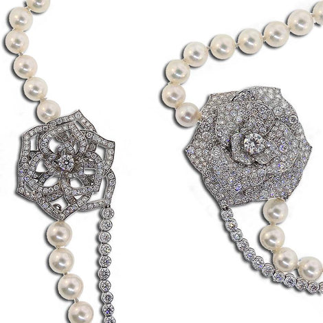 Piaget Signature Pearl and Diamond Rose Necklace