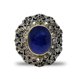 Blue Star Sapphire Silver Ring