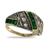 Emerald and Diamonds Gold Ring