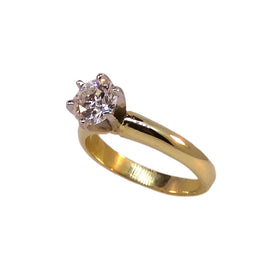 14KT Two Tone Round Diamond Engagement Ring