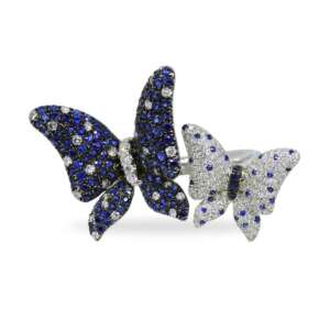Diamond and Sapphire Butterfly Ring