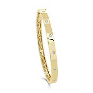 Diamond 7-Stone Bezel Bangle