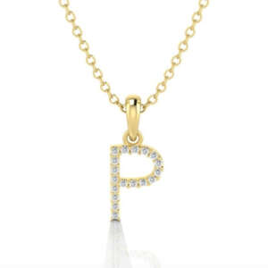 Yellow Gold & Diamond “P” Pendant