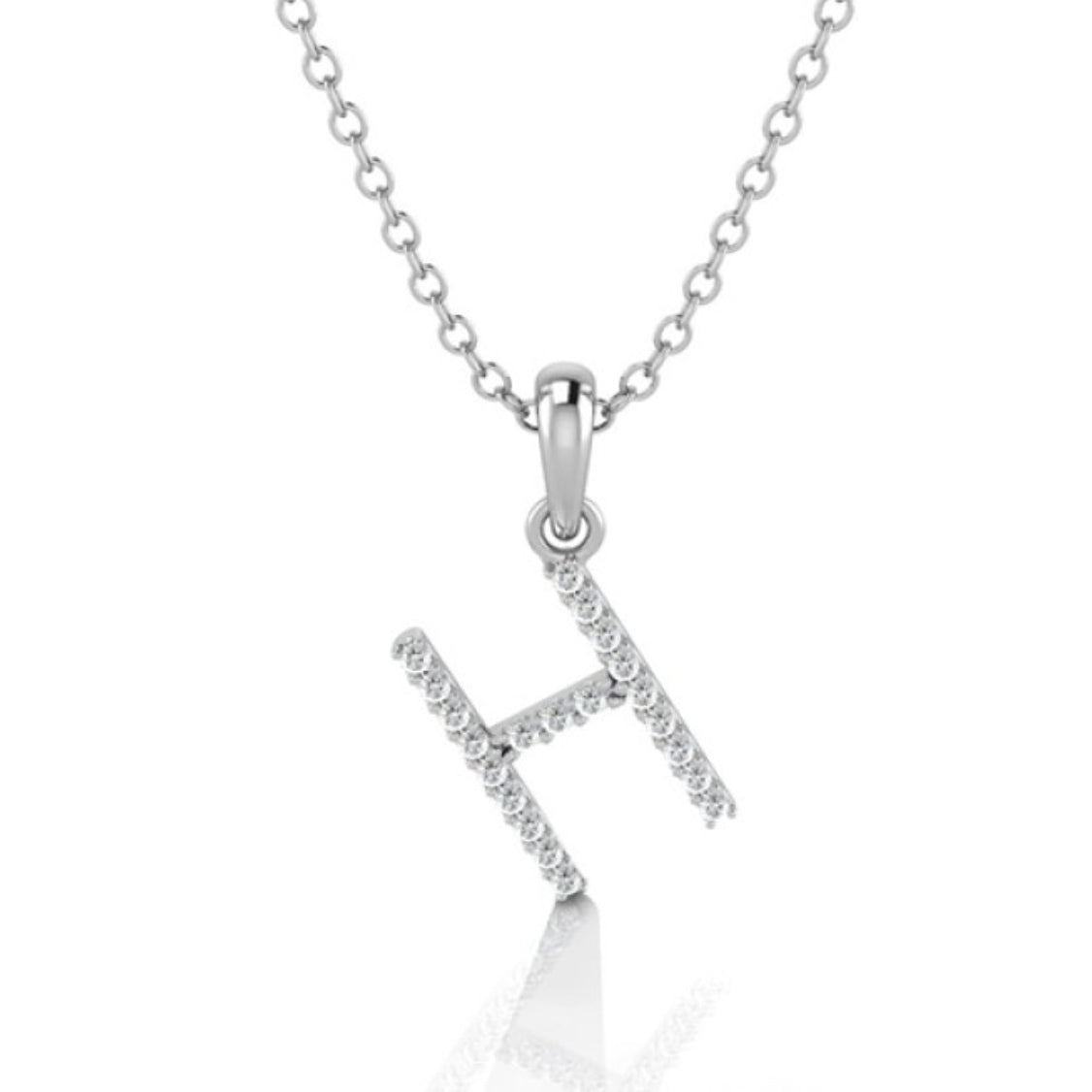 White Gold & Diamond “H” Pendant