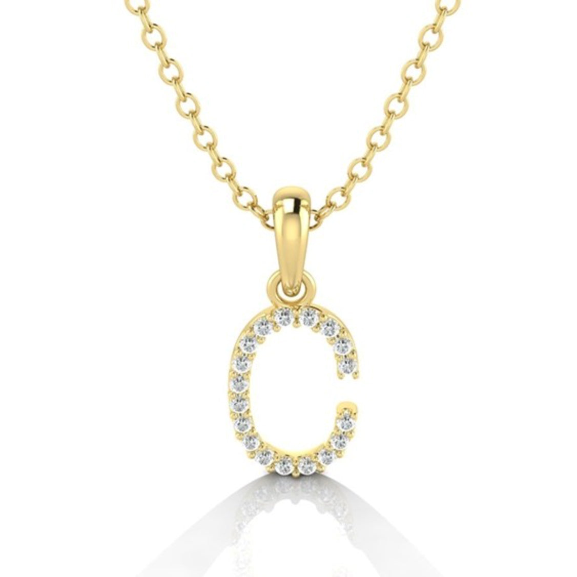 Yellow Gold & Diamond “C” Pendant
