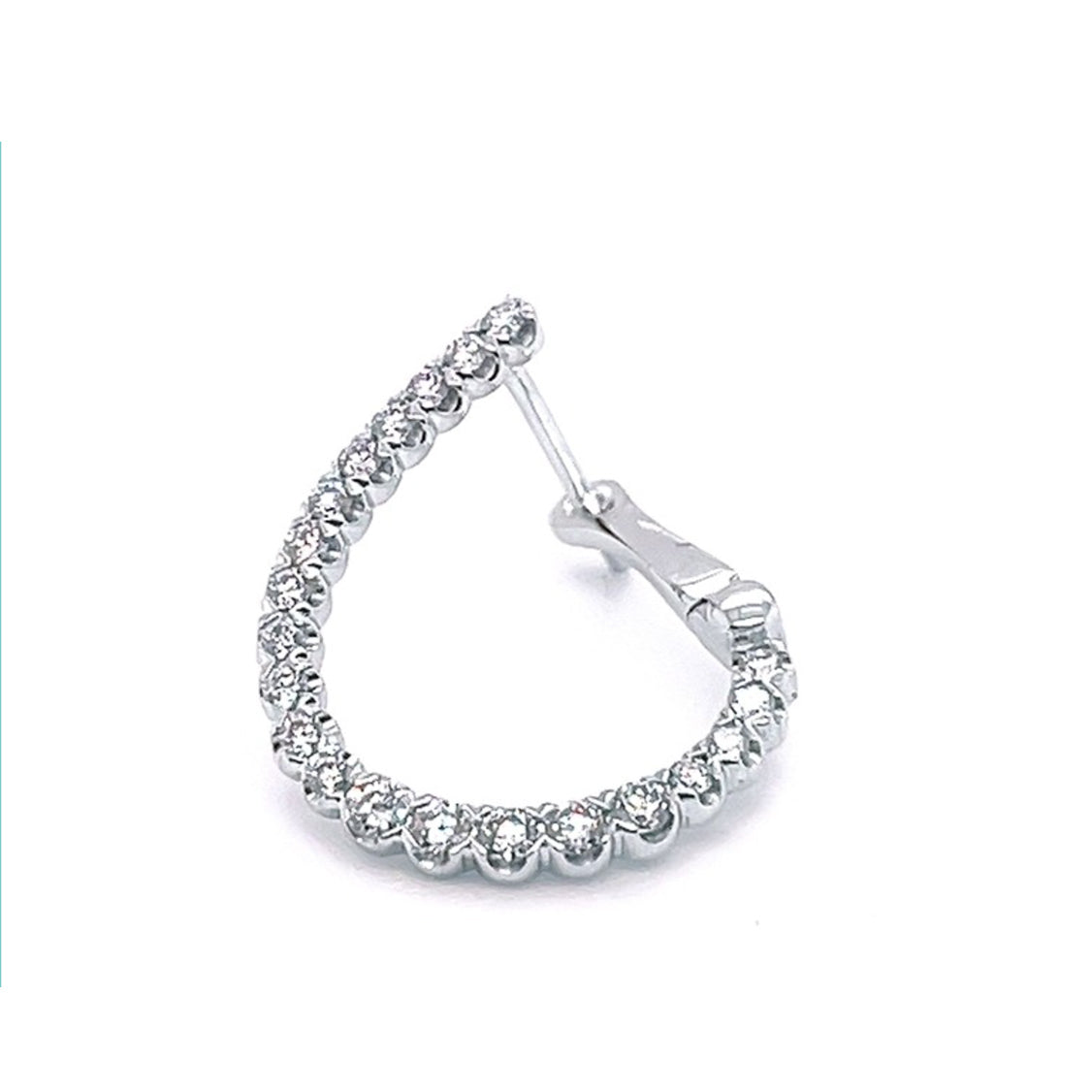 Round Diamond Twist Post Earrings - Image 2