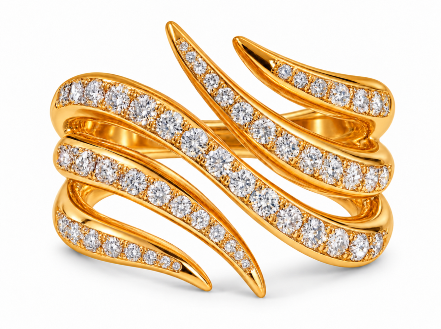 Ocean Waves Diamond Ring